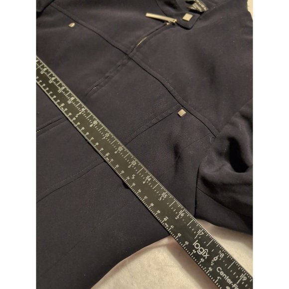 Louben Canada black zip up Jacket blazer top triacetate career womens Size 2 - Picture 6 of 7